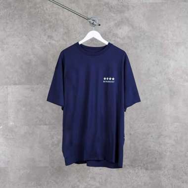 Kaos GIVENCHY 4G BIG BACK OUTLINE WHITE NAVY T-SHIRT 100% ORIGINAL Size XL