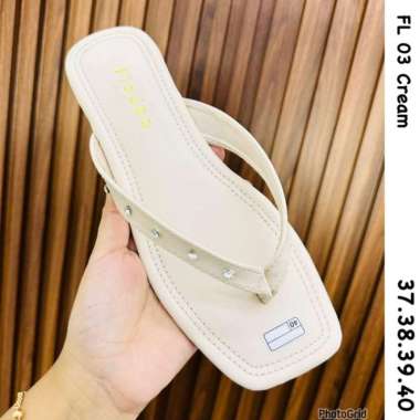 Sandal japit fladeo FL003 Cream