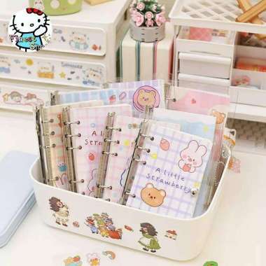 Buku Binder Ring Besi FREE STIKER Gantungan Cute NoteBook Diary Kawaii 2pc LEBIH MURAH