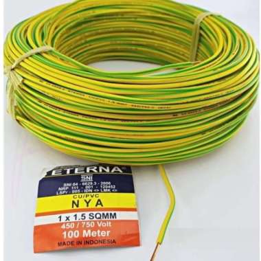 KABEL LISTRIK KAWAT ENGKEL TUNGGAL WARNA ETERNA NYA 1X2.5 MM ECER PER METER Kuning