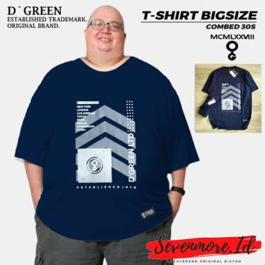 D`GREEN Kaos Jumbo Original Pria Wanita Motif ARROW Size XXL 3XL bahan Cotton combed 30s Navy XXL