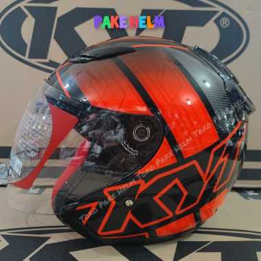 HELM KYT DJ MARU #14 ORANGE ORIGINAL HALF FACE XL