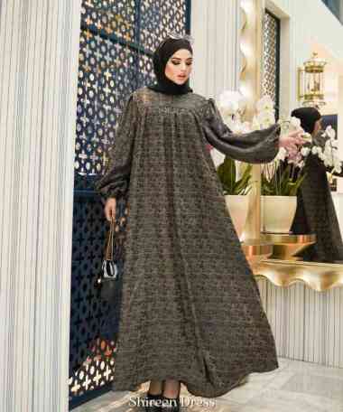 Kiukiu - Shireen Dress Baju Gamis Rempel katun import Busui Dress wanita HITAM