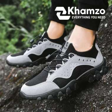 Sepatu Pria Casual Outdoor Adventure Khamzo Original Sepatu 42 Abu-abu