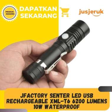JFactory Senter LED USB Rechargeable XML-T6 6200 Lumens 10W Waterproof - Cree Q5 2000