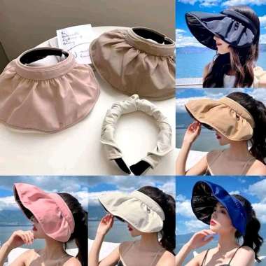 Topi Bando Visor Lipat Gulung Portable Golf Summer Hat Visor Cap Headband Scrunchie Sport Pelindung 