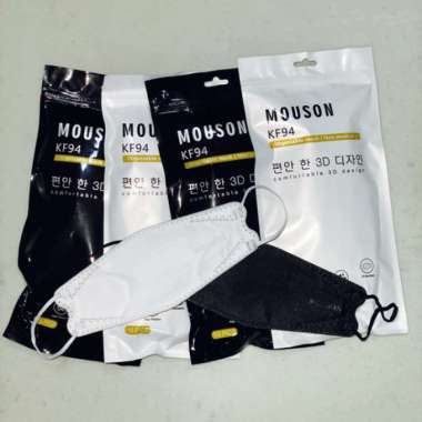 [10PCS] MASKER KF94 MOUSON WARNA HITAM-PUTIH /MASKER KF94 HITAM/MASKER KF94 PUTIH KF94 MOUSON PUTIH