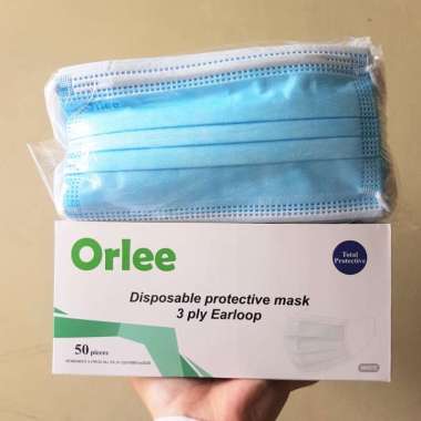 [BOX- 50PCS] MASKER EARLOOP ORLEE ISI 50PCS 3PLY / MASKER ORLEE CANTOL 3PLY KEMENKES /MASKER NON MED