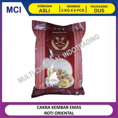 CAKRA KEMBAR EMAS ROTI ORIENTAL / TEPUNG TERIGU ORIENTAL CAKRA KEMBAR EMAS 5 KG - 1 DUS 6 PCS