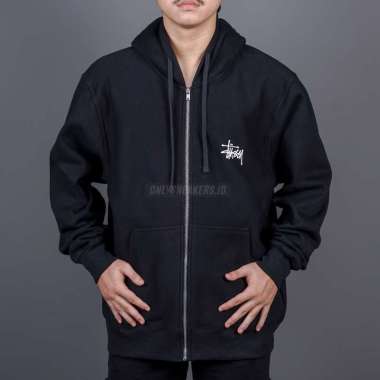 STUSSY BASIC STUSSY ZIP BLACK HOODIE (100% AUTHENTIC) XL