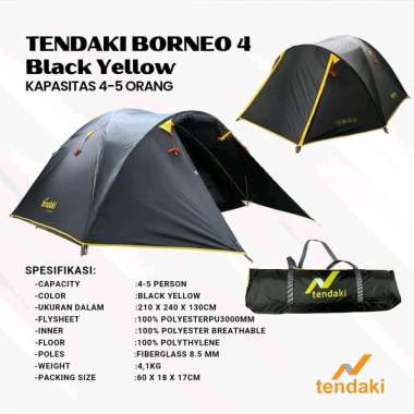 tendaki Borneo 4 black tenda camping tendaki Borneo 4 double layer tenda dome tendaki Borneo 4 water