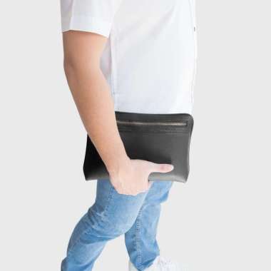 KINGSFORD BLACK Tas Tangan Clutch Handbag Pria Cowok Hitam Premium Original