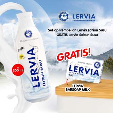 [BUNDLING] LERVIA Lotion Susu Milk Bottle 200mL gratis LERVIA Sabun Susu Mlik 90g