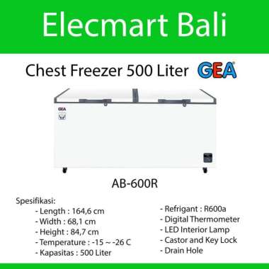 Chest Freezer 500 Liter GEA 2 Pintu AB-600R AB600R
