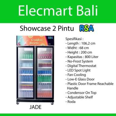 Showcase 2 Pintu 800 Liter Digital Thermostat RSA JADE
