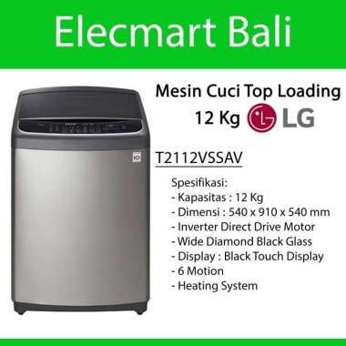 Mesin Cuci Top Loading 12 Kg LG Inverter Direct Drive Motor T2112VSSAV