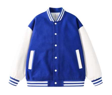 Jemssky Jaket Baseball Polos Botol Putih Distro Unisex Biru Putih S