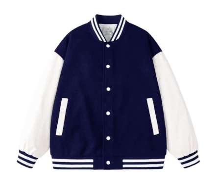 Jemssky Jaket Baseball Polos Botol Putih Distro Unisex Navy Putih XXL