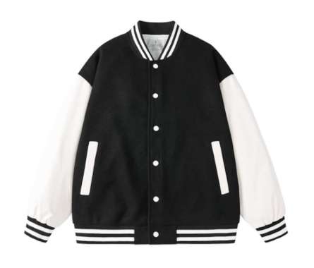 Jemssky Jaket Baseball Polos Botol Putih Distro Unisex Hitam Putih XXL