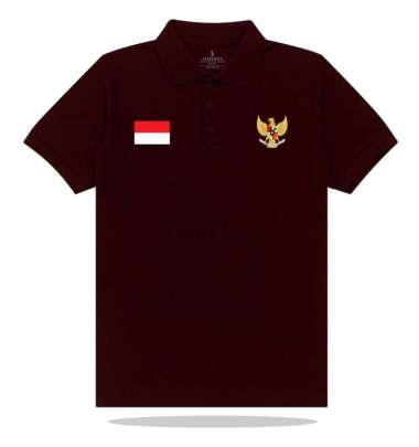 Jemssky - Polo Shirt Print Garuda Merah Putih Terkeren Baju Kerah Brand Quality Maroon S