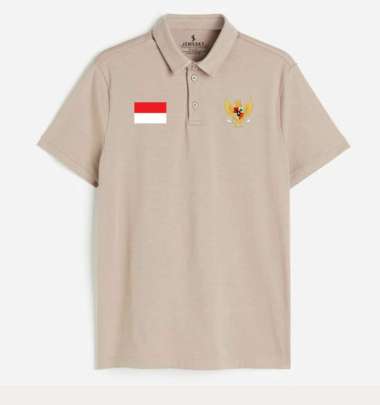 Jemssky - Polo Shirt Print Garuda Merah Putih Terkeren Baju Kerah Brand Quality Putih XXL