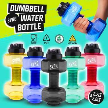 Svarga Dumbbell Water Bottle - Botol Minum Olahraga 2,2 & 2,6 Liter - Dumbell Barbel Barbell Kuning-