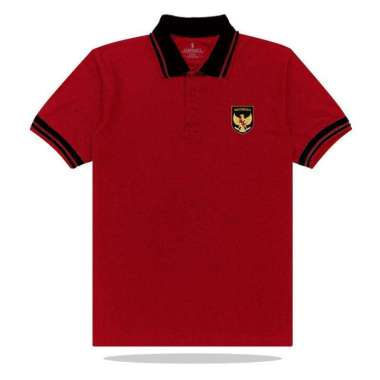 Jemssky - Polo Shirt Putih Kombinasi Hitam Print Timnas Garuda Terkeren Baju Kerah Brand Quality Mer