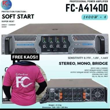 POWER AMPLIFIER FIRSTCLASS FC A41400 4CH 4X1400 WATT FIRST CLASS GARANSI