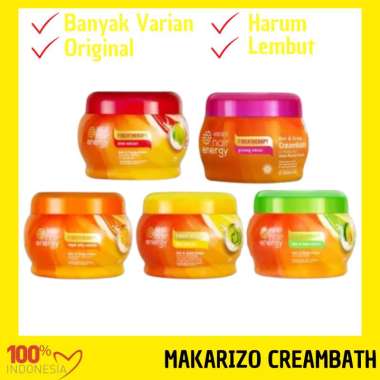 MAKARIZO CREAMBATH RAMBUT HAIR ENERGY HAIR SCALP KRIMBAT RONTOK CREAM BATH 500GR KIWI