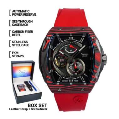 ALEXANDRE CHRISTIE AC 6608 AC6608 AUTOMATIC SPECIAL EDITION ORIGINAL - BLACK RED RED
