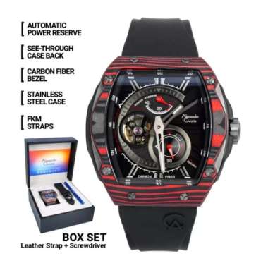 ALEXANDRE CHRISTIE AC 6608 AC6608 AUTOMATIC SPECIAL EDITION ORIGINAL - BLACK RED BLACK RED