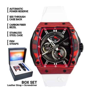 ALEXANDRE CHRISTIE AC 6608 AC6608 AUTOMATIC SPECIAL EDITION ORIGINAL - BLACK RED RED WHITE
