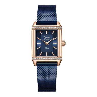 Alexander Christie Wanita AC 2B57 Jam Tangan Wanita Rantai anti air original 100% kekinian Blue Rose