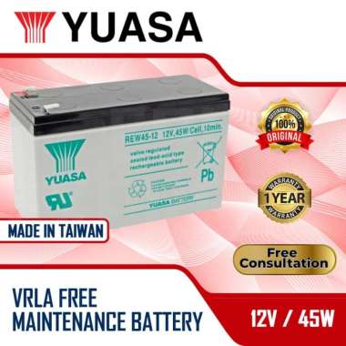 Aki vrla Yuasa Made In Taiwan 12V 9AH Aki Yuasa REW45-12 Aki Kering Aki UPS Yuasa Baterai UPS Batter