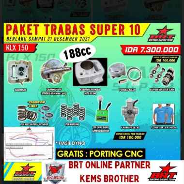 PAKET BRT KLX DTRACKER TRABAS SUPER 10 BOREUP 188CC 68 tanpa cdi karbu
