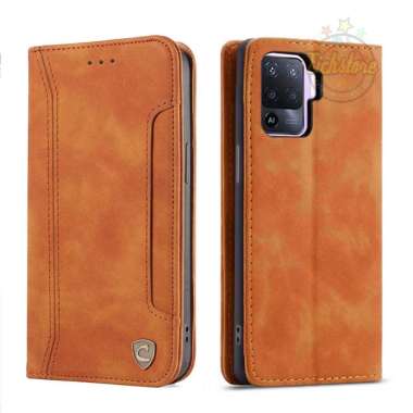 Case Oppo Reno 5F Super Slot Caseon C001 Case PE Leather Full 360 Degree Mewah Flip Cover Auto Lock 