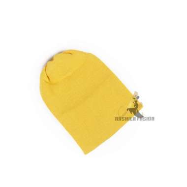 Topi Bayi Kupluk Polos Skater Gratis Bordir Nama Anak Bordir Kuning