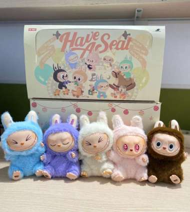 Boneka LABUBU V2 Gen 2 Have A Seat Macaron PopMart Boneka Monster Viral Labubu