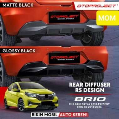 Rear Diffuser Bumper Belakang RS Design Otoproject ALL NEW BRIO BLACK GLOSSY