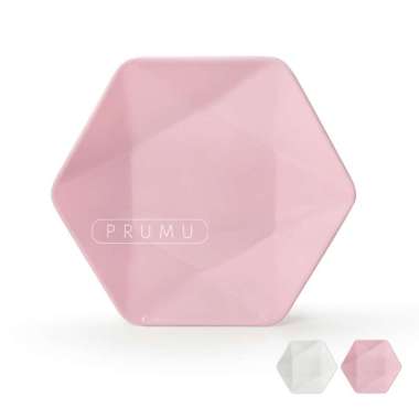 PRUMU Piring Saji Melamin 8 inch - Piring Aesthetic - Piring Segi Enam - Piring Saji - P4109 Pink Wa