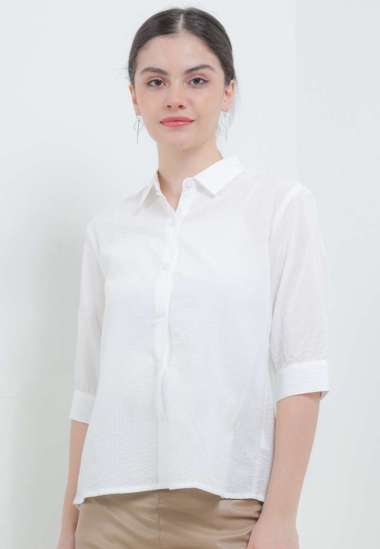 X EIGHT Barlin Shirts - kemeja wanita putih L