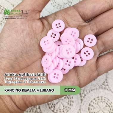 KANCING KEMEJA LUBANG 4 DIAMETER 1.2 CM (144 BIJI) 216-PINK-MUDA
