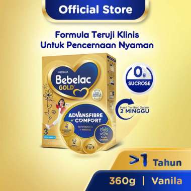 Promo Harga BEBELAC 3 Gold Susu Pertumbuhan Vanilla 360 gr - Blibli