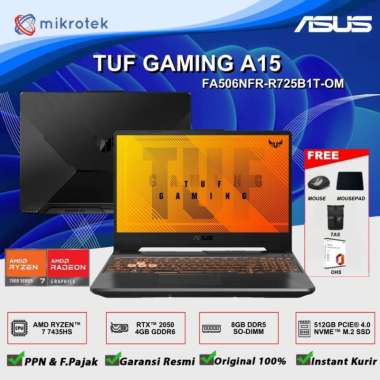 ASUS TUF Gaming A15 Ryzen 7 7435HS 8gb 512 SSD RTX2050 ohs+365 FA506NFR-R725B1T-OM ASUS TUF Gaming A