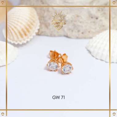 ANTING GIWANG EMAS ASLI GOLD KADAR 8K (375) ANTING TUSUK ANTING MODEL DESY RODA PERMATA CANTIK ANTIN