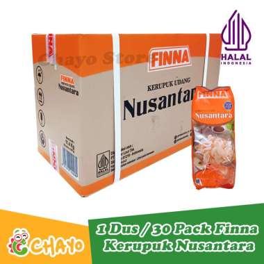 Finna Kerupuk Udang Nusantara 1 Dus / 30 Pack Keripik Udang Mentah Kerupuk Finna BPOM HALAL