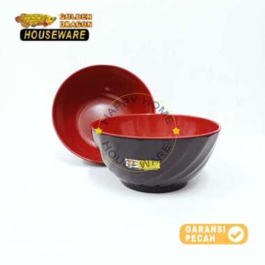 GOLDEN DRAGON MANGKOK ULIR MIRING 7IN | MANGKOK KUAH | SOUP BOWL MELAMIN RAMEN W07A3