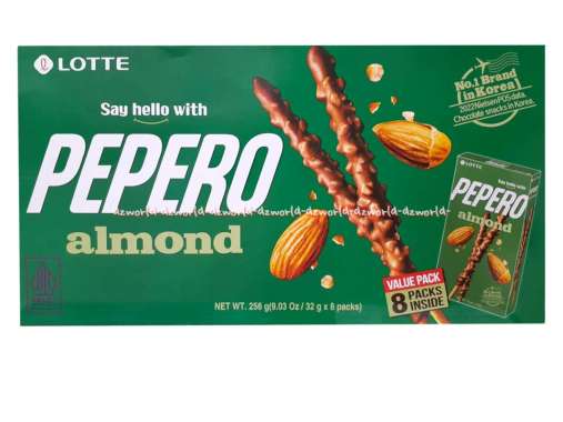 Pepero Almond 256gr White Cookies Oreo Chocolate Biskuit Peperro Coklat Lotte Cemilan Korea Jumbo Pe