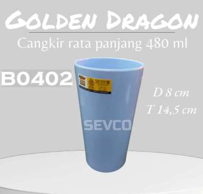 Cangkir Milamine / Gelas Rata Melamin 480 Ml - Golden Dragon Melamine (B0402) ORANGE