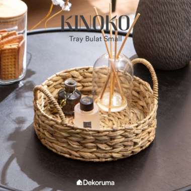 Dekoruma KINOKO Tray / Nampan Bulat Anyaman Enceng Diameter 25 x 8 cm